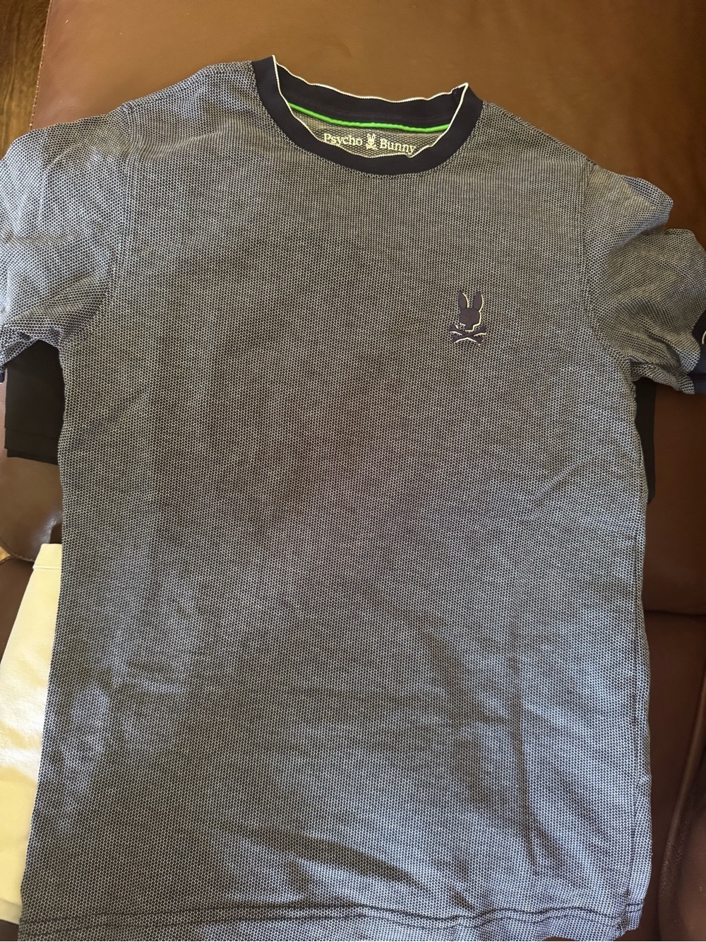 Psycho Bunny Navy & White Micro-Pattern Short Sleeve Tee
